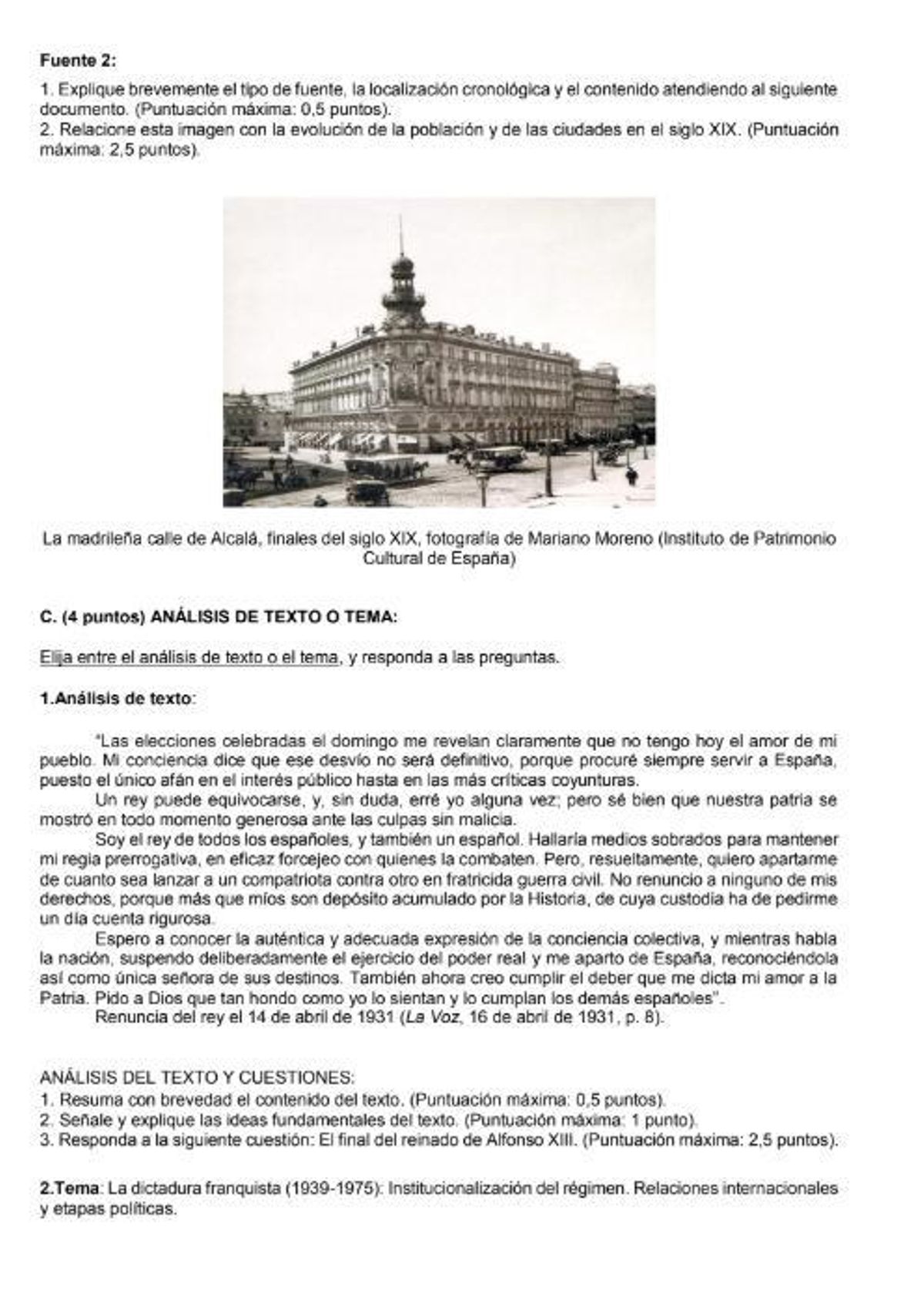 Examen de Historia de España de la PAU de julio en Madrid