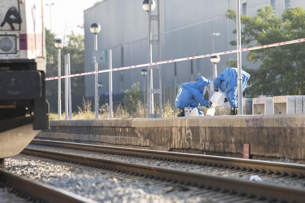 Fuita d'una matèria perillosa en un tren de mercaderies a Riudellots de la Selva