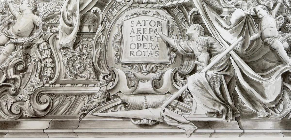 Detalle del frontal del diseño del nuevo trono de Jesús de la Salutación.