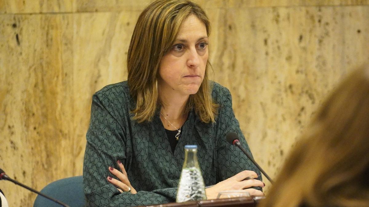 Cristina Alarcón va presidir ahir a la tarda el seu primer ple com a alcaldessa de Salt.