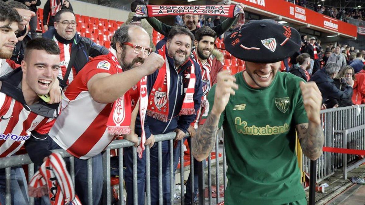 Unai Núñez celebrando el pase a la final de al Copa