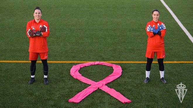 El Sporting de Gijón y todos los equipos de la Liga Iberdrola participan en la campaña  del Dïa Mundial contra el cáncer de mama.