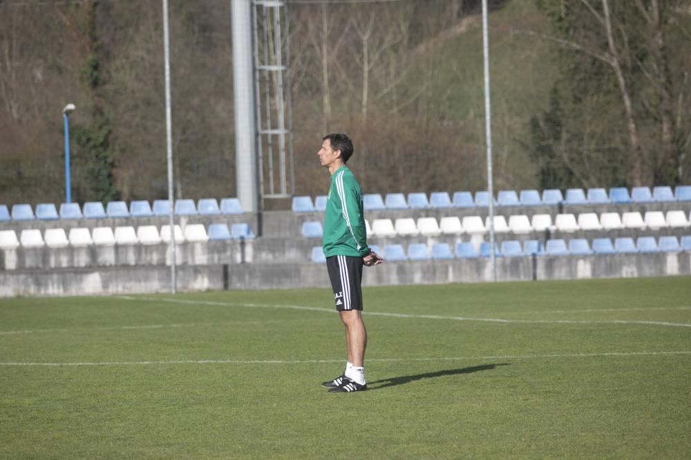 El entrenamiento del Oviedo de esta mañana