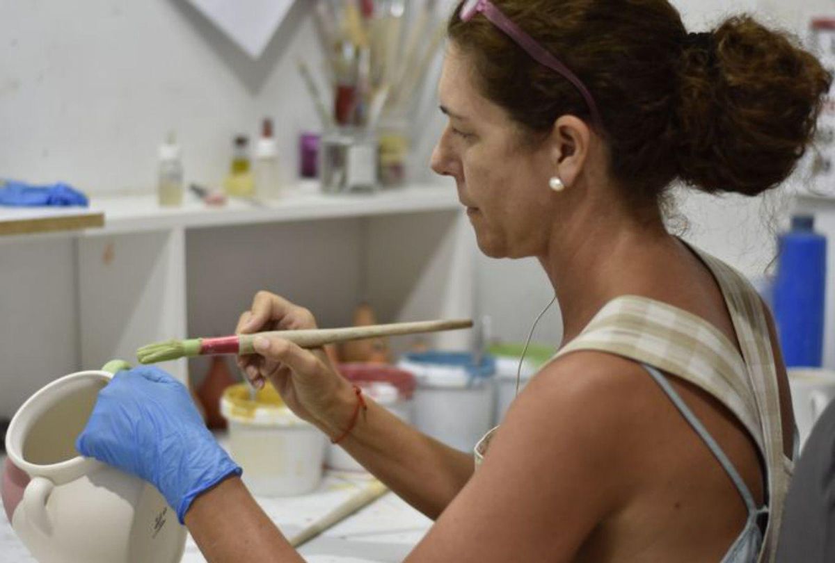 Pintura 8 Utilizan óxidos para decorar las piezas.