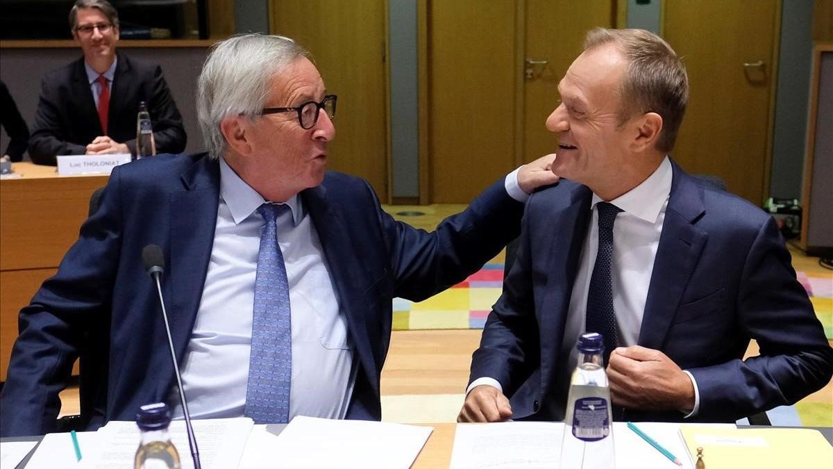 Jean-Claude Juncker y Donald Tusk.