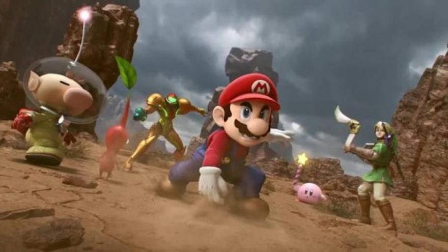 Mario golpea en 'Super Smash Bros.'