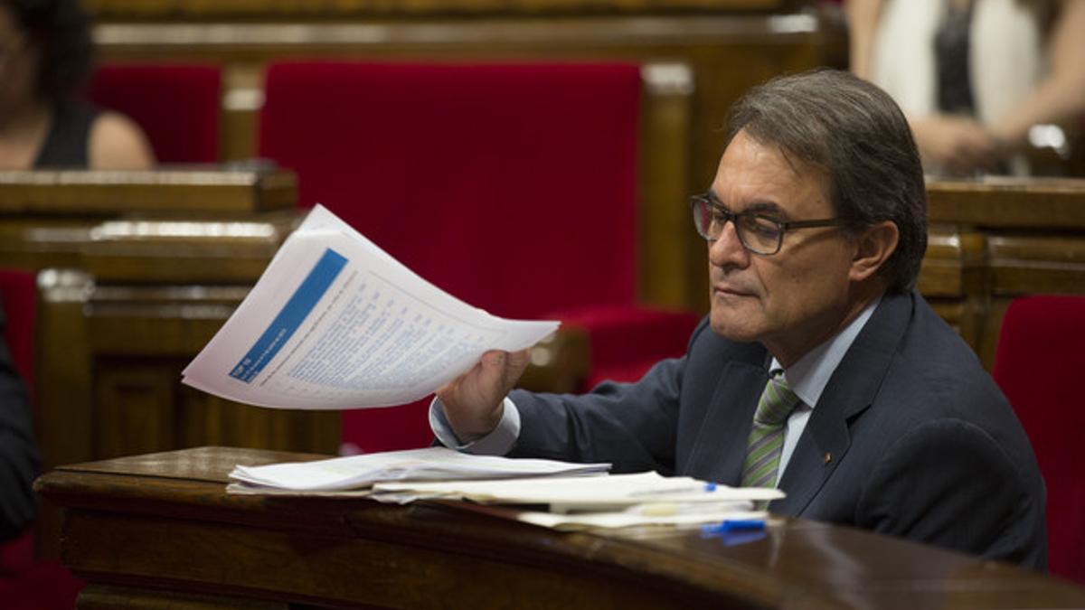 Artur Mas, el miércoles, en la sesión de control en el Parlament.