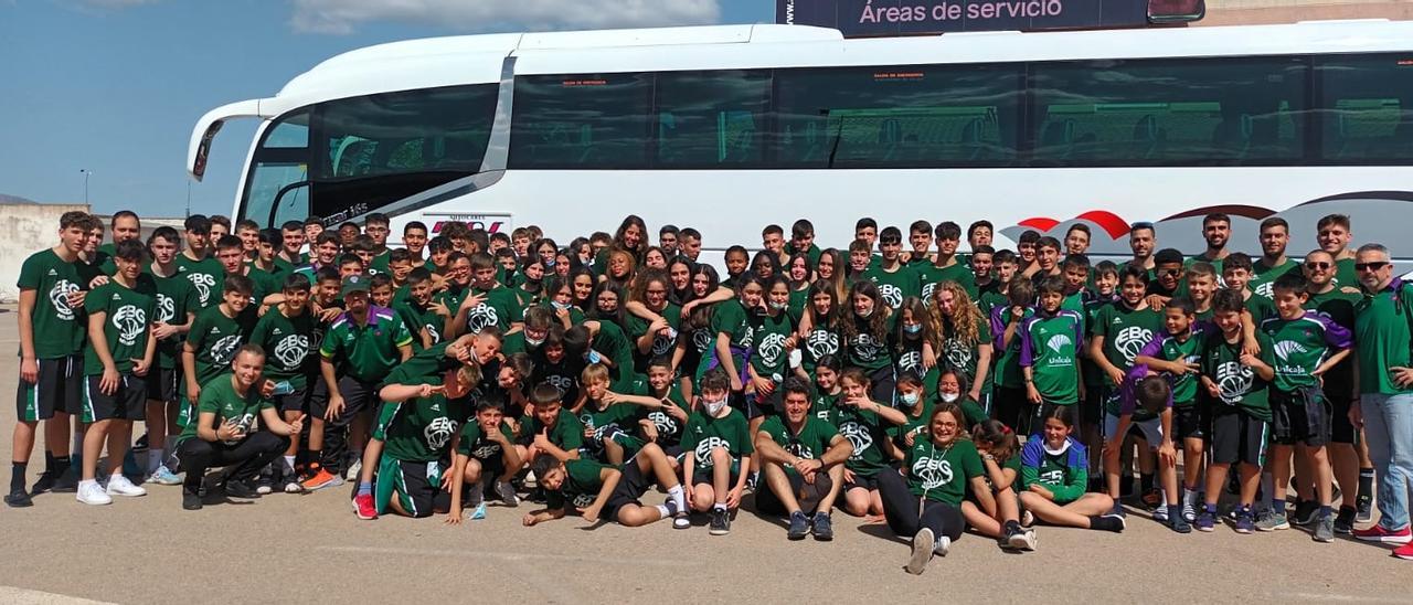 Comitiva de EBG Málaga durante el viaje