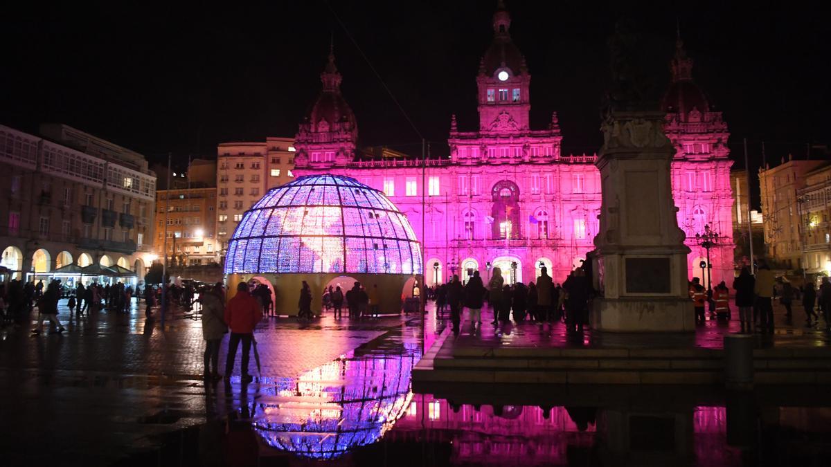 Encendido del alumbrado navideño en A Coruña