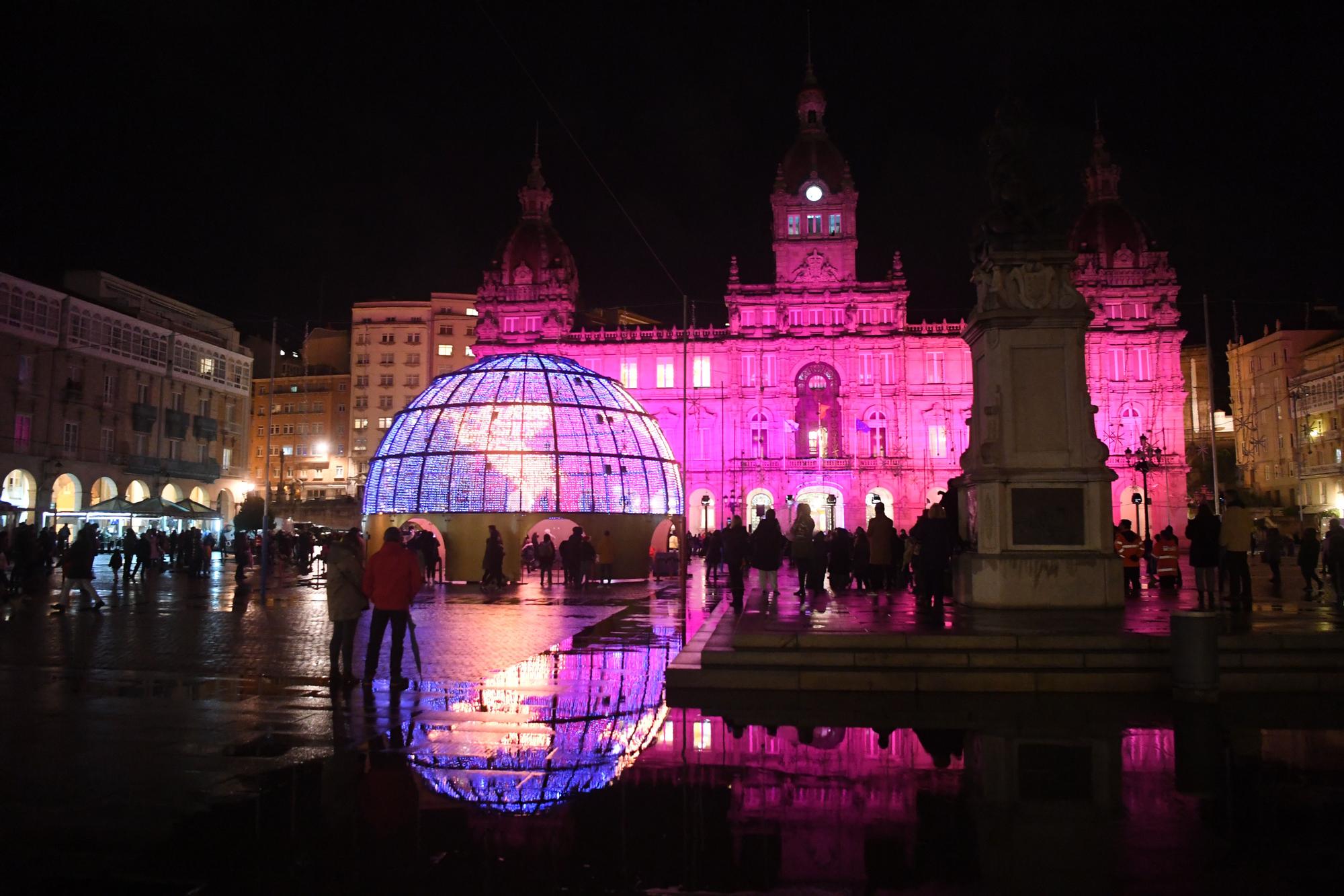 Encendido del alumbrado navideño en A Coruña