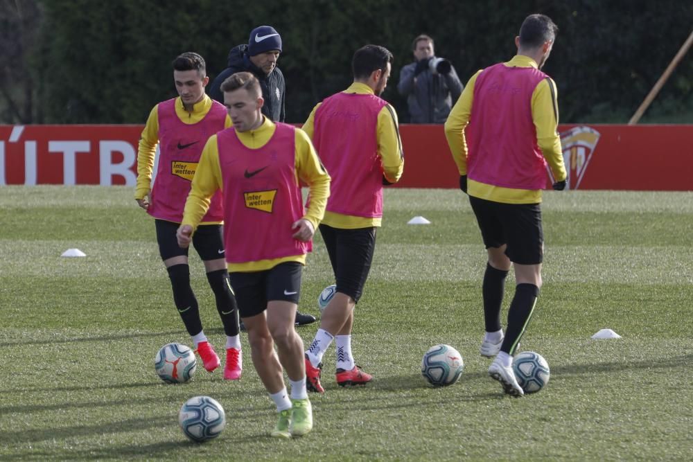 Entrenamiento del Sporting.