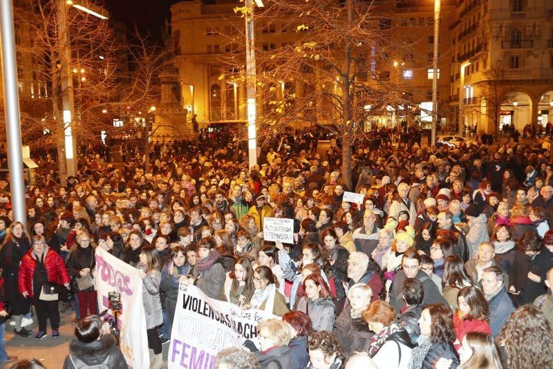 Concentración contra la violencia machista en Zaragoza