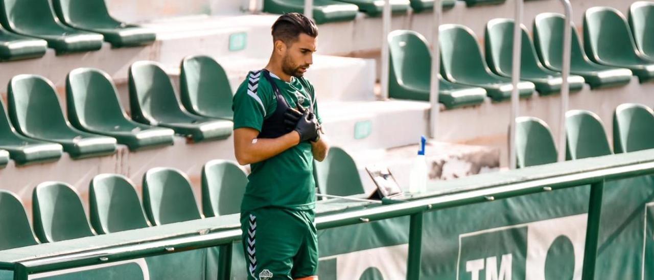 Josema, durante el entrenamiento de este sábado