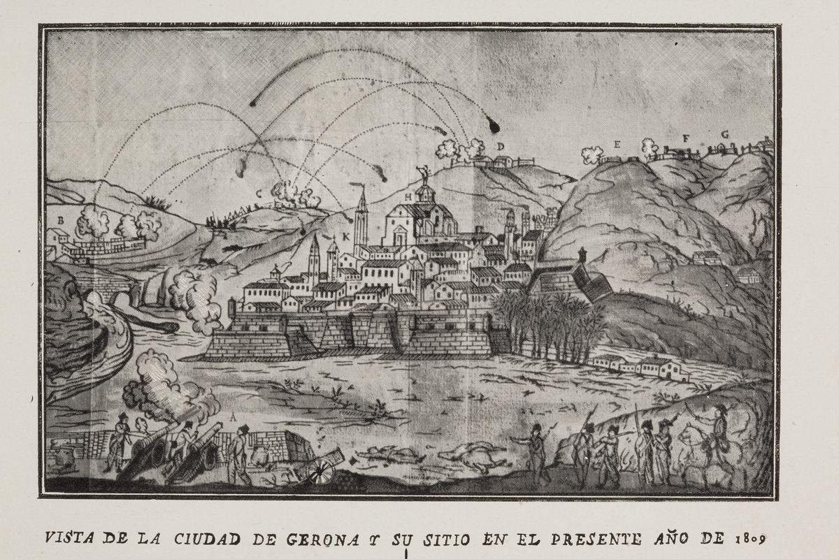 Una imatge de la ciutat de Girona i el setge de l’any 1809