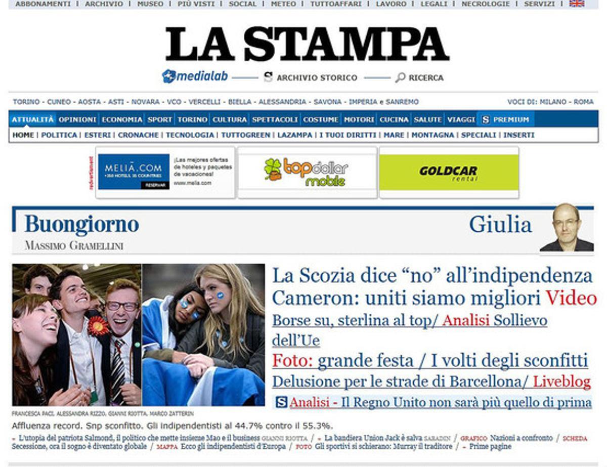 La web de ’La Stampa’.