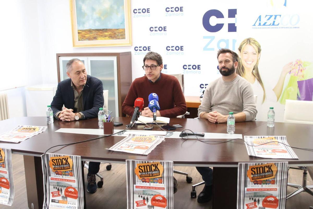 Presentación de la 19ª Feria del Stock, con Emilio Fernández, Ruperto Prieto y David Gago.