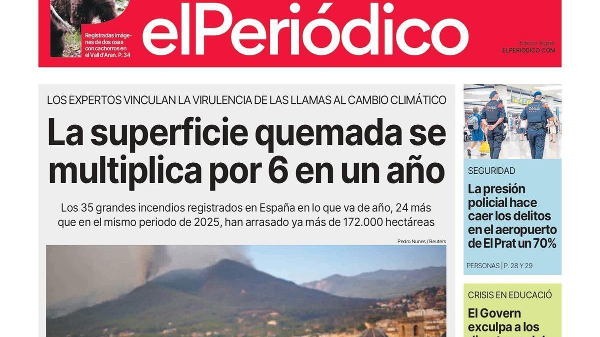 La portada de EL PERIÓDICO del 28 de julio de 2026
