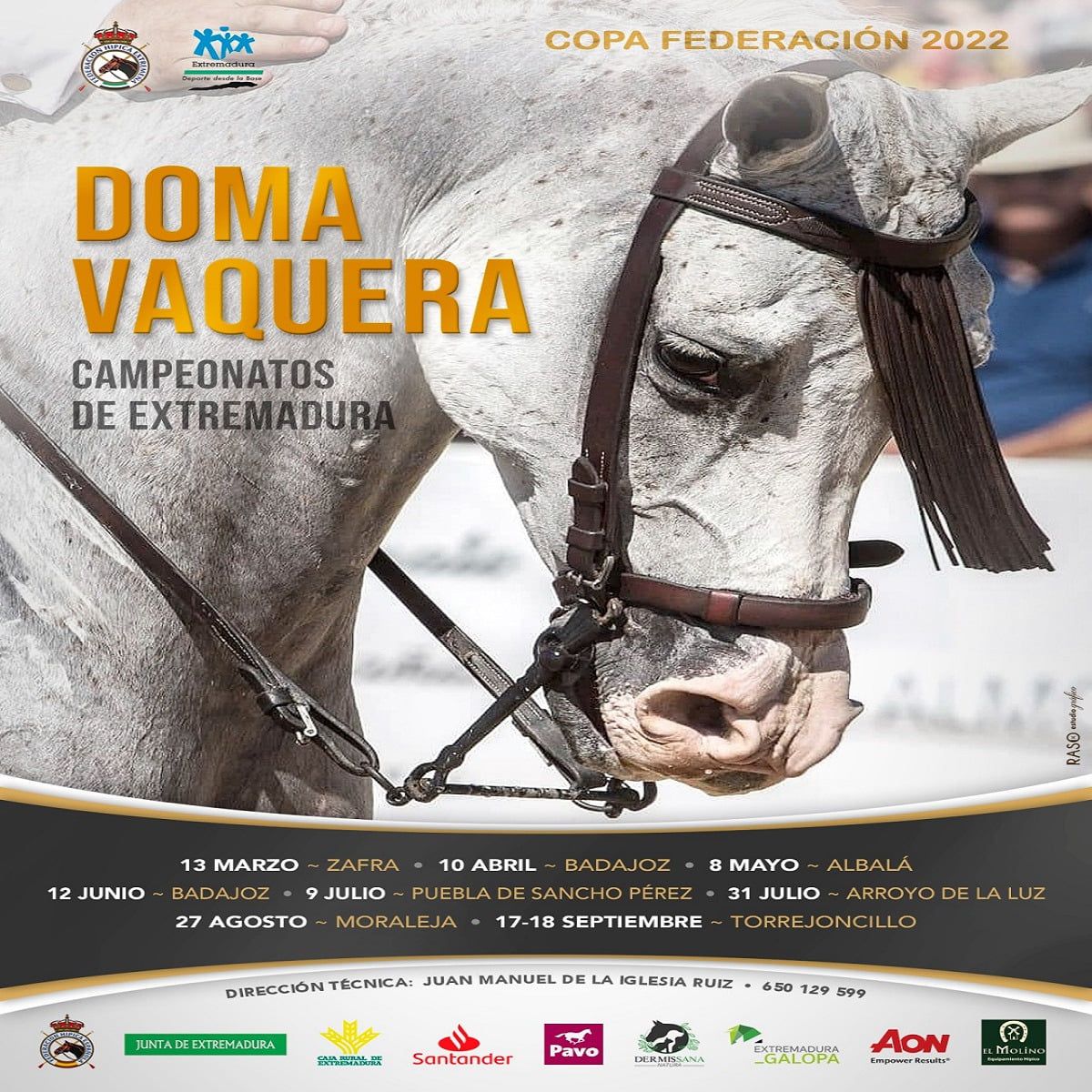 Cartel del Campeonato de Extremadura de Doma Vaquera.