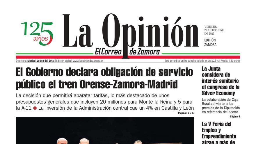 Los titulares del viernes en Zamora