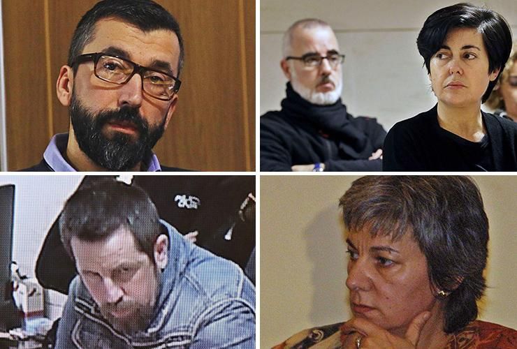De izquierda a derecha y de arriba a abajo César Adrio cumple prisión por el crimen de la viguesa Ana Enjamio, Rosario Porto y Alfonso Basterra, José Enrique Abuín, alias El Chicle, condenado por el asesinato de Diana Quer y Dolores Vázquez fue absuelta del crimen de Rocío Wanninkhof al hallarse al verdadero culpable.