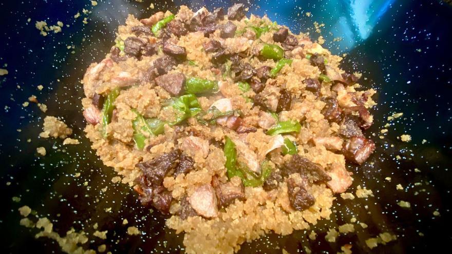 Las migas del abuelo Fernando recién hechas.