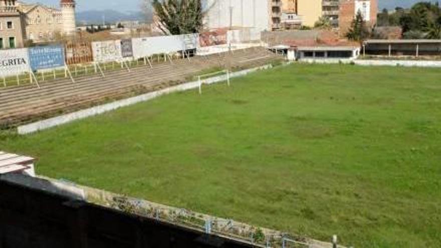 L&#039;estat actual del Camp del Far, al costat de la plaça de braus.