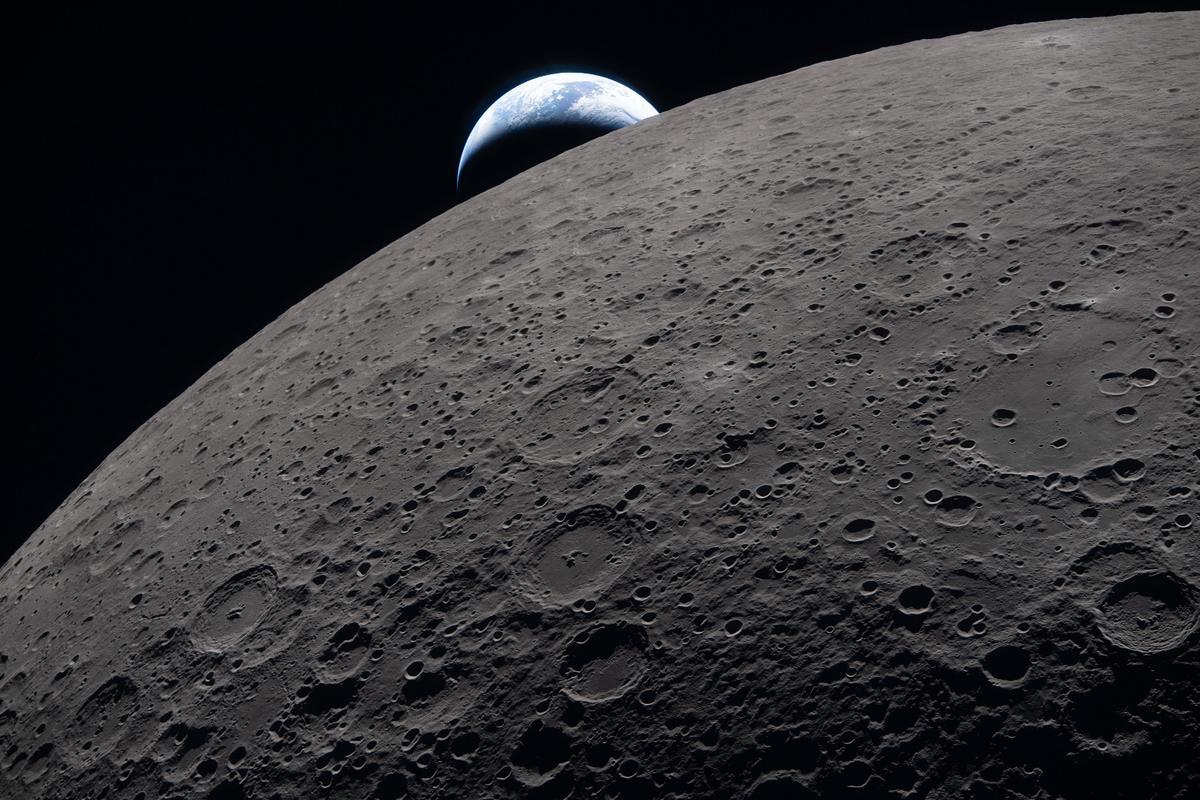La Tierra desde la cara oculta de la Luna