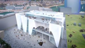 El edificio proyectado por Toyo Ito donde se ubicará el centro cultural del Hermitage en la Nova Bocana del puerto de Barcelona.