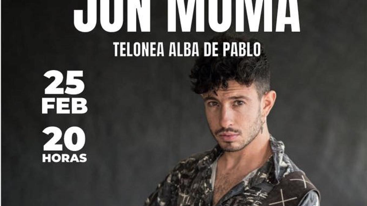 Cartel promocional del concierto de Jon Moma en Toro
