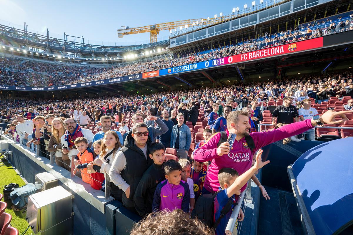Primer entreno del Barça en el renovado Camp Nou