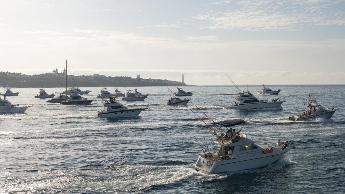 Las 41 embarcaciones participantes se hacían a la mar en el Sur grancanario