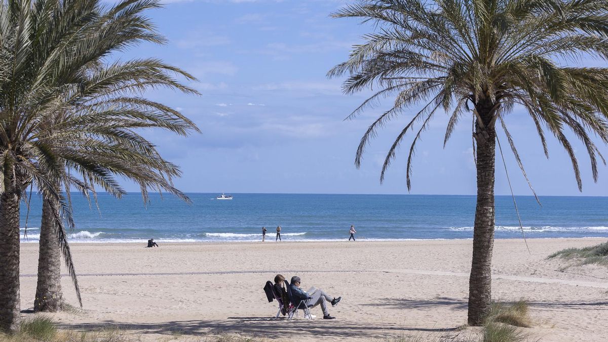 La playa Nord de Gandia, que desde ahora hasta octubre abre los servicios a los turistas.