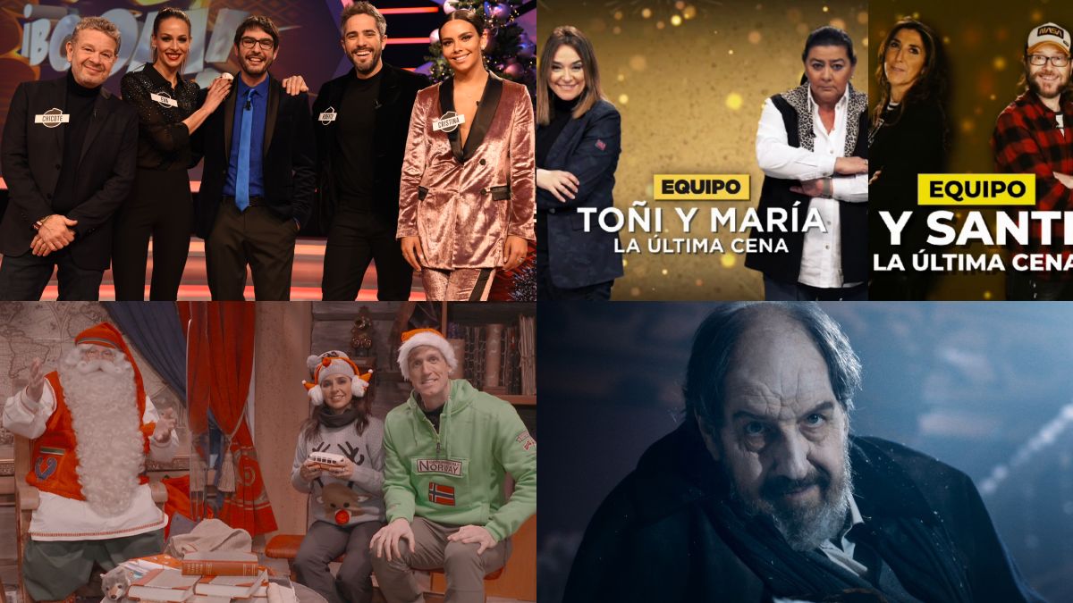 Imágenes de los especiales de Nochebuena de Antena 3, Telecinco, Telemadrid y TV3