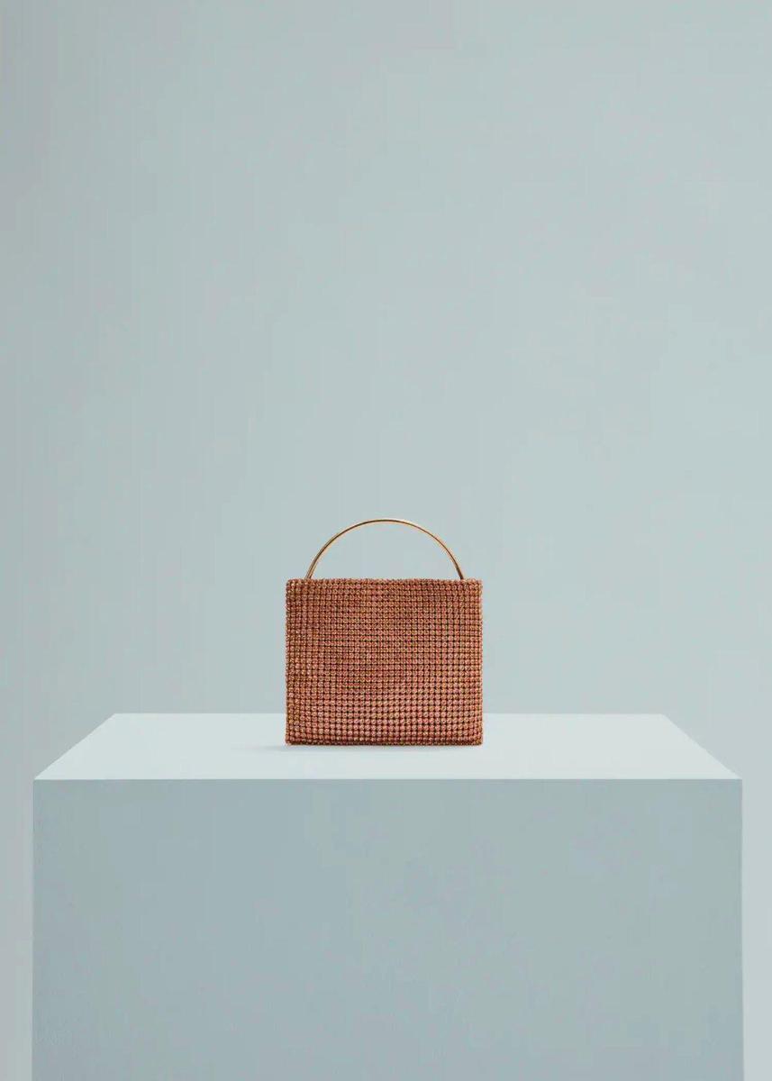 Bolso strass de asa rígida de Mango