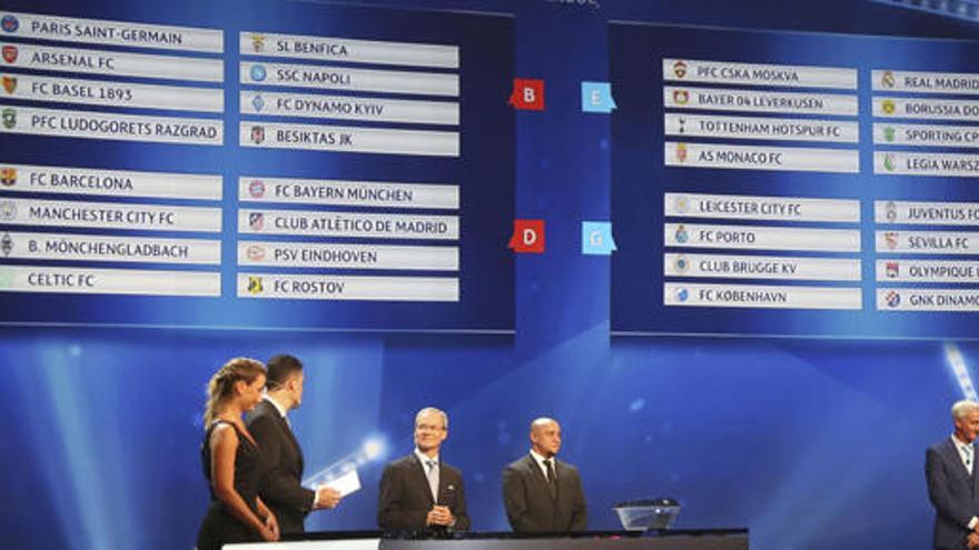 Vista del cuadro final de los grupos de la Champions League.