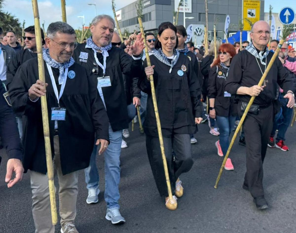 La ministra Diana Morant junto con el rector de la UMH, Juanjo Ruiz; el subdelegado del Gobierno, Manuel Pineda; y el obispo José Ignacio Munilla.