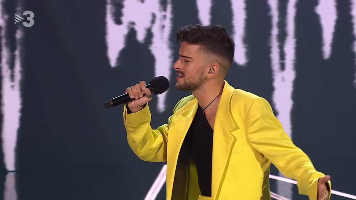 El cantant Triquell durant la seva actuació a la final del concurs Eufòria de TV3