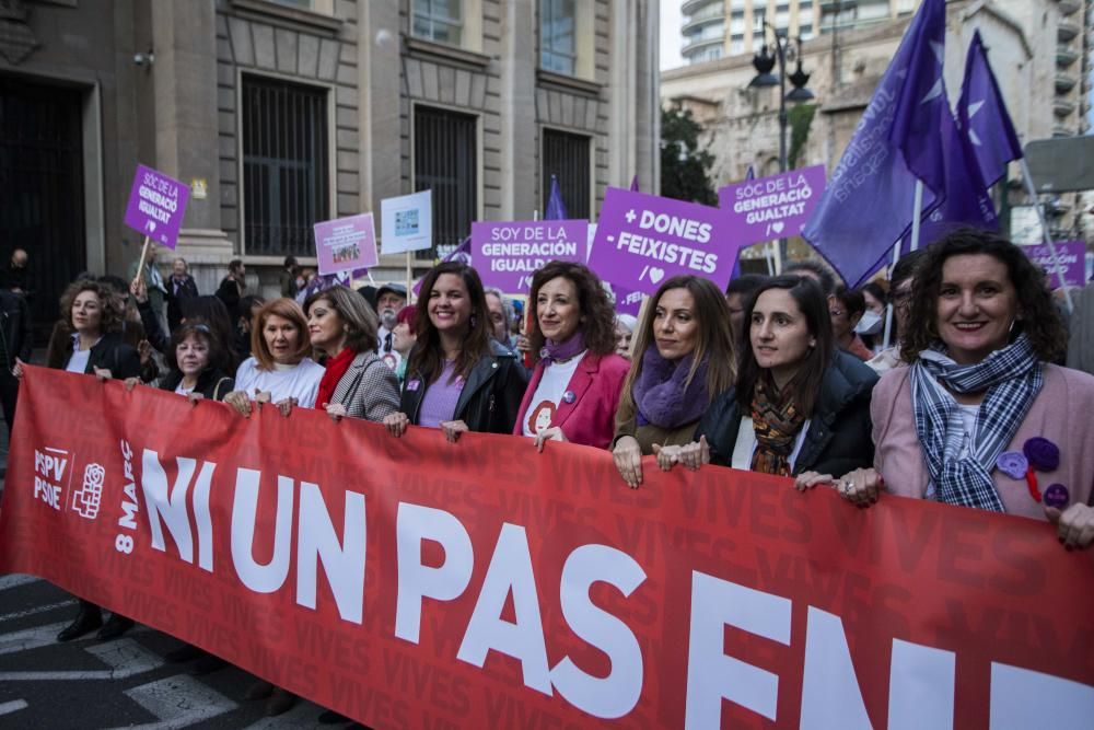 Manifestación del Día de la Mujer en las calles de València