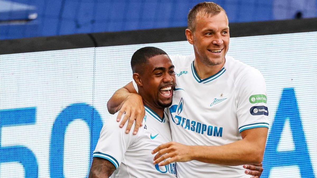 Malcom celebra un gol con el Zenit en una imagen de archivo