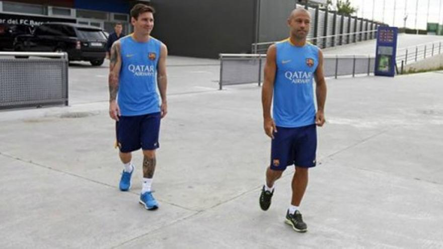 Messi y Mascherano acortan sus vacaciones para ponerse a entrenar