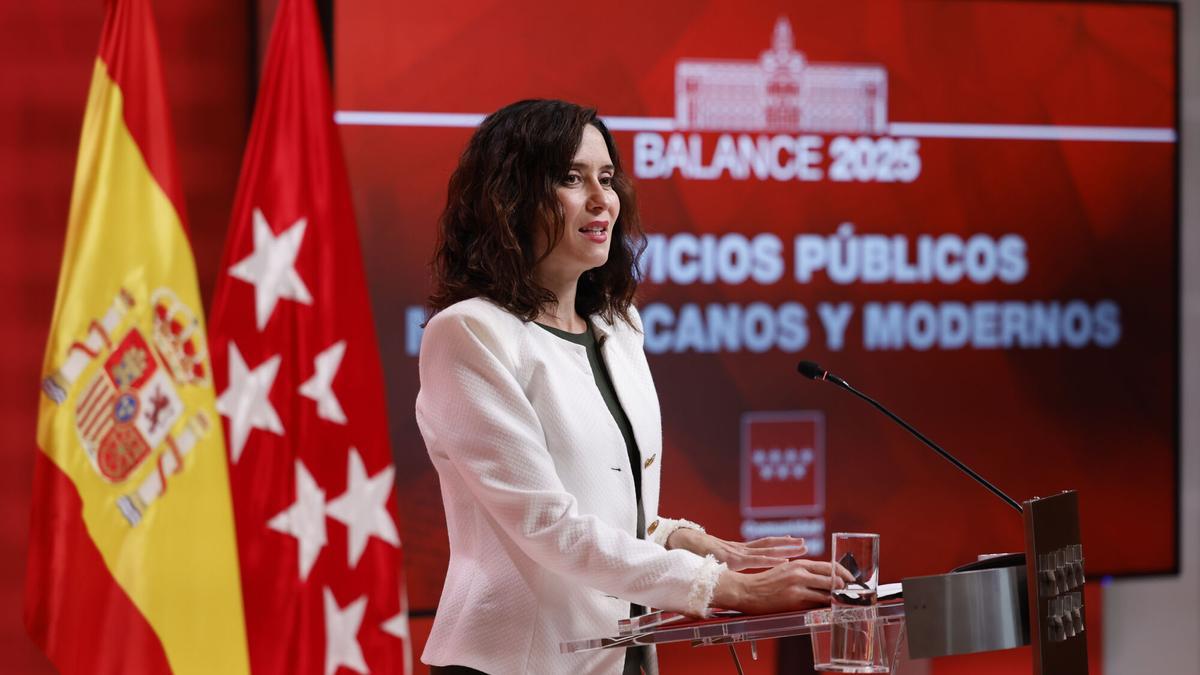 La presidenta madrileña, Isabel Díaz Ayuso.