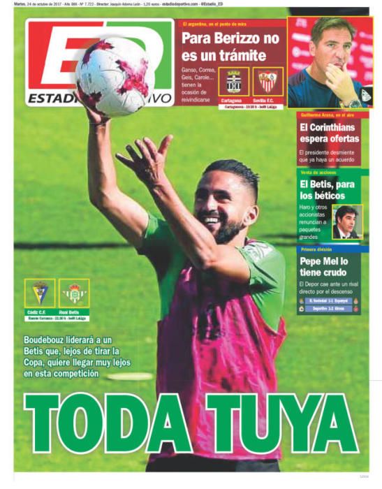 Las portadas deportivas del martes 24 de octubre