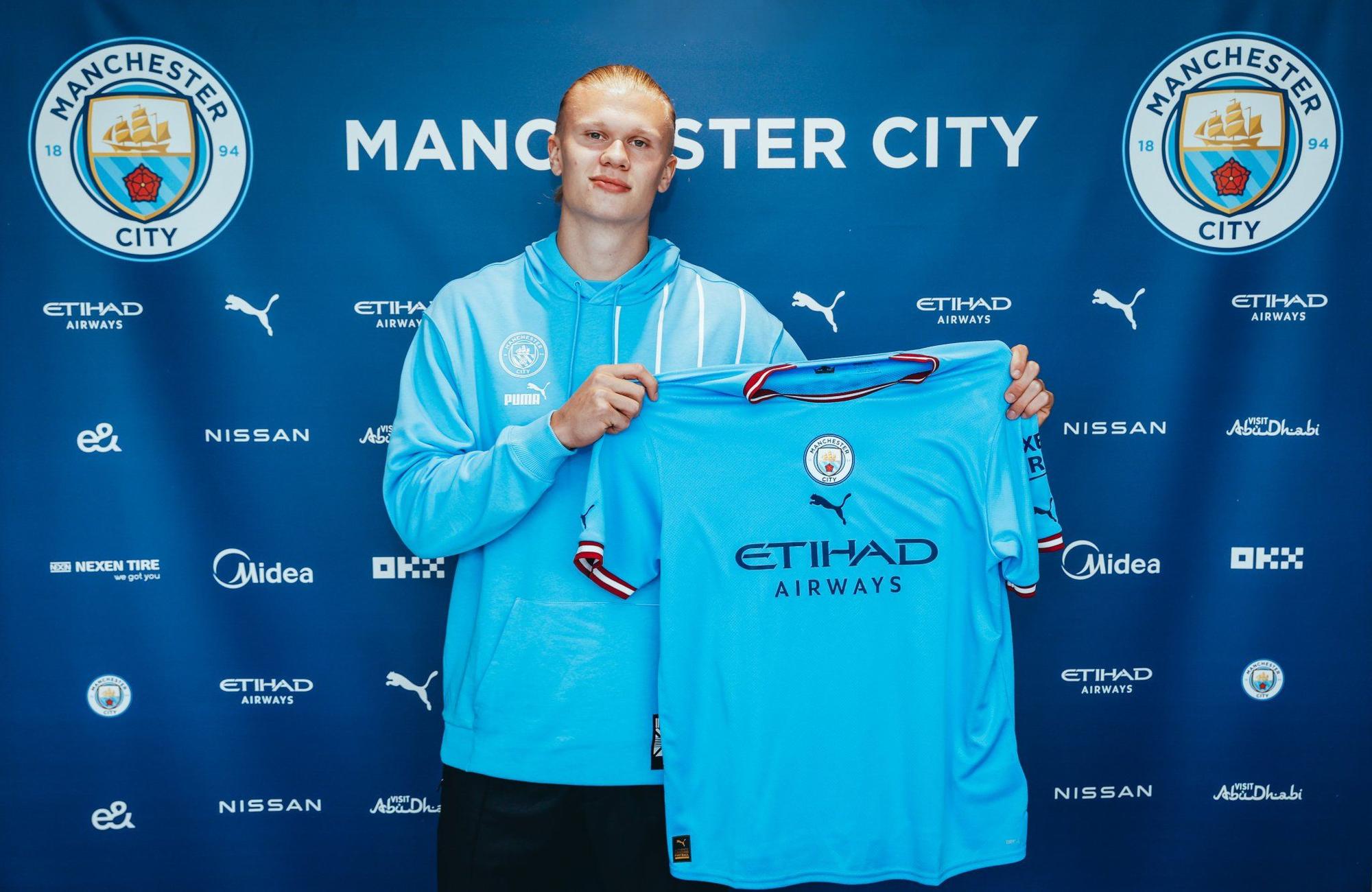 Haaland, con la camiseta del City.