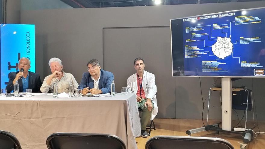 De izquierda a derecha, Sebastián Quintana, Pedro Quevedo, Pablo Rodríguez y José Gilberto Moreno, este martes en  el Museo Elder de Las Palmas de Gran Canaria.