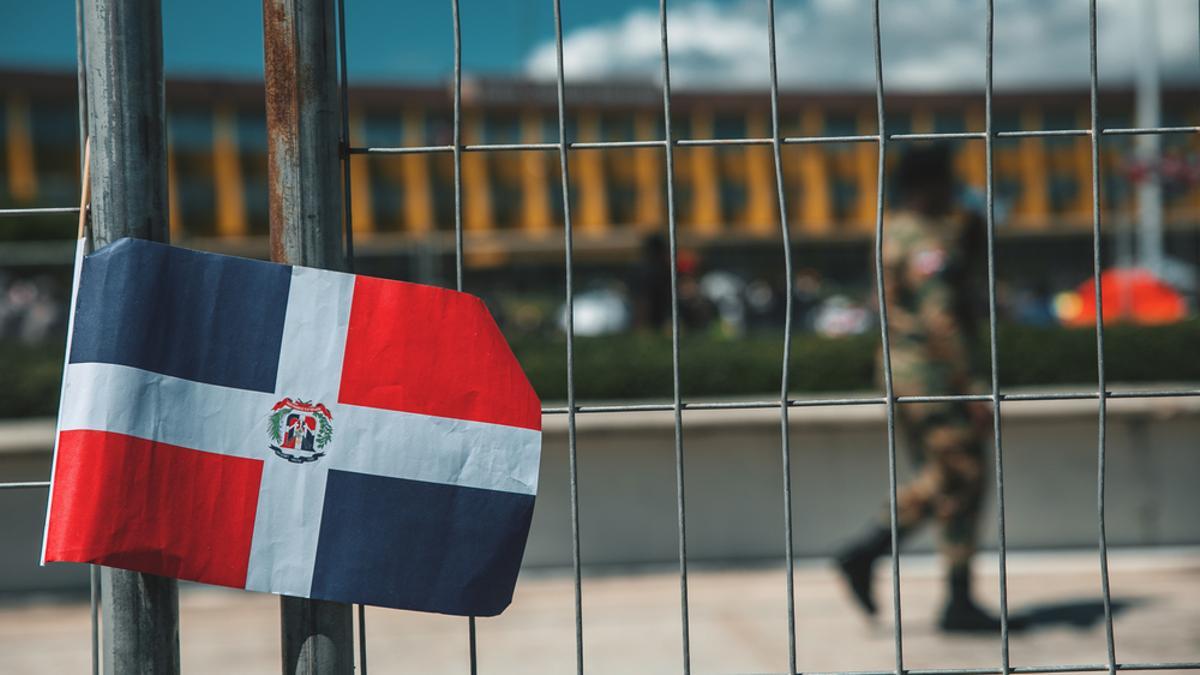 La bandera dominicana.