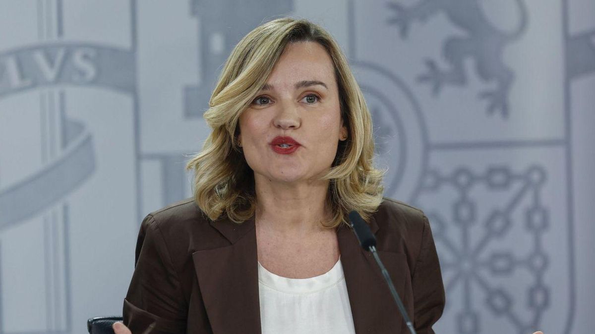 La ministra Pilar Alegría, en la rueda de prensa posterior a la reunión del Consejo de Ministros, ayer.