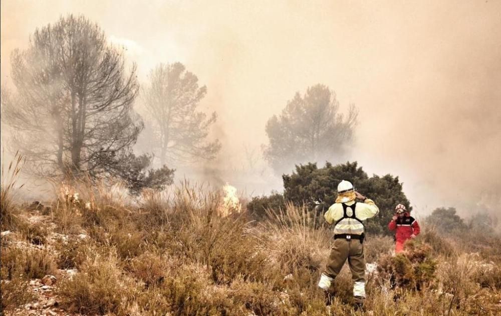 Bomberos trabajando en las labores de extinción