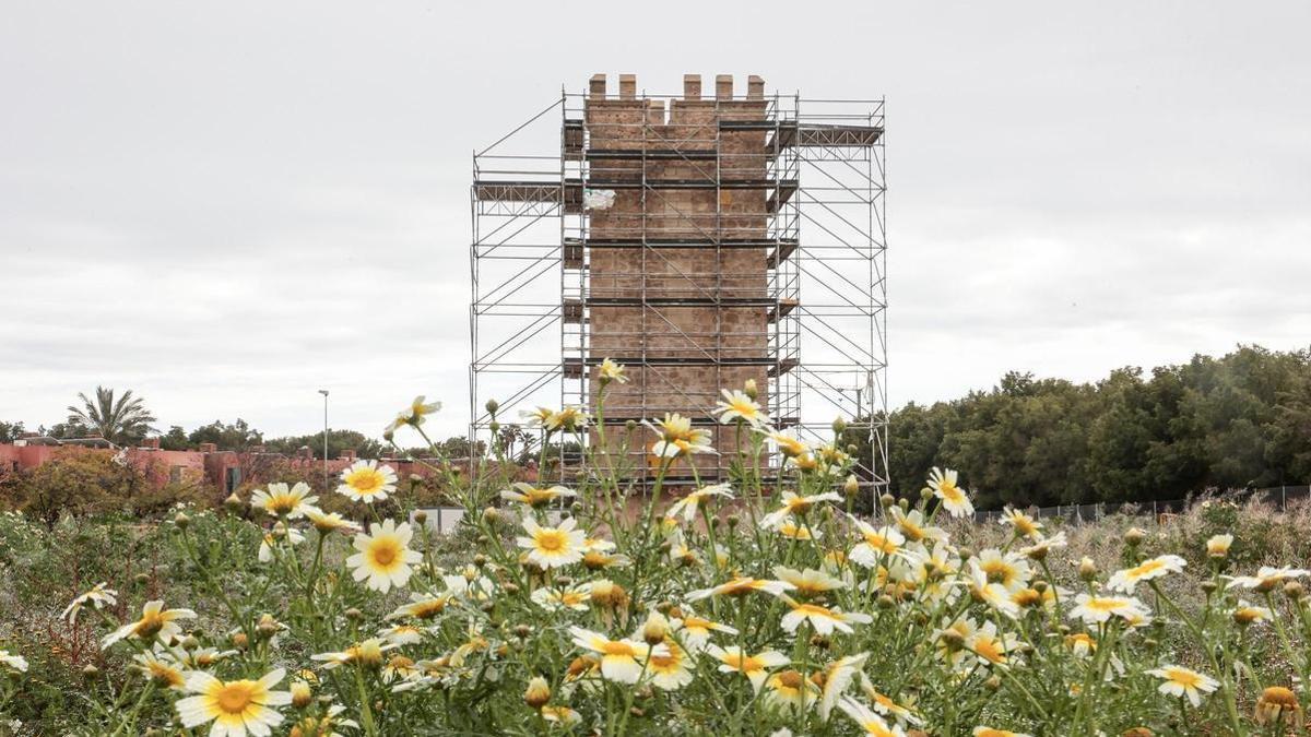 Trabajos de reconstrucción en Torre Placida