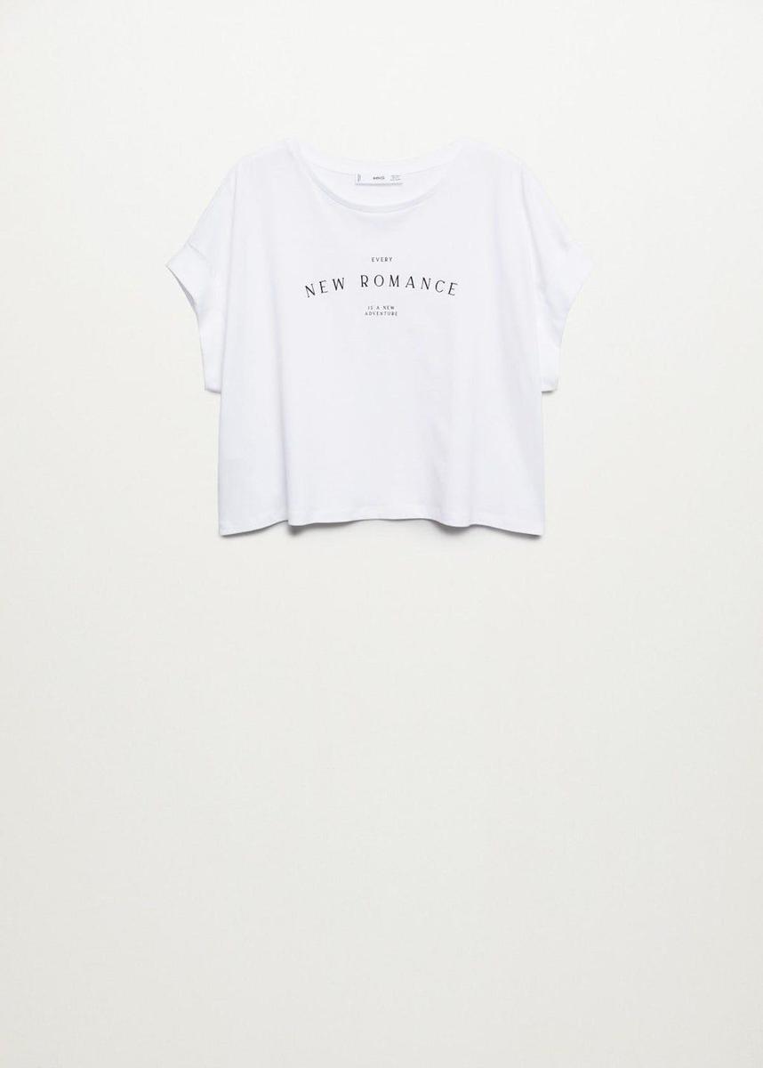Camiseta crop algodón, de Mango (9,99 euros)