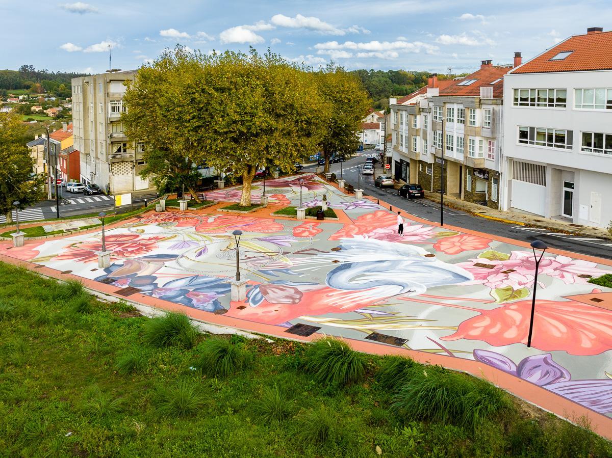 Praza de A Rabadeira, en Oleiros.